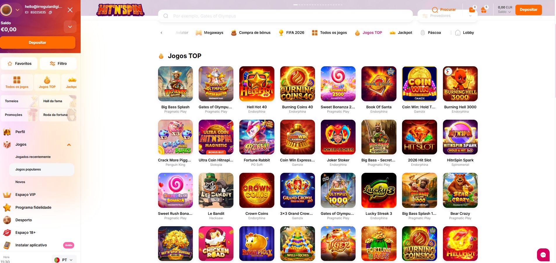 HitNSpin — Os jogos em destaque