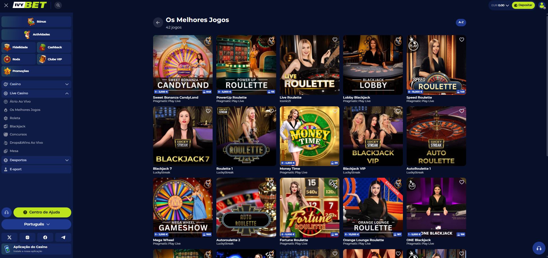 IvyBet — O casino ao vivo