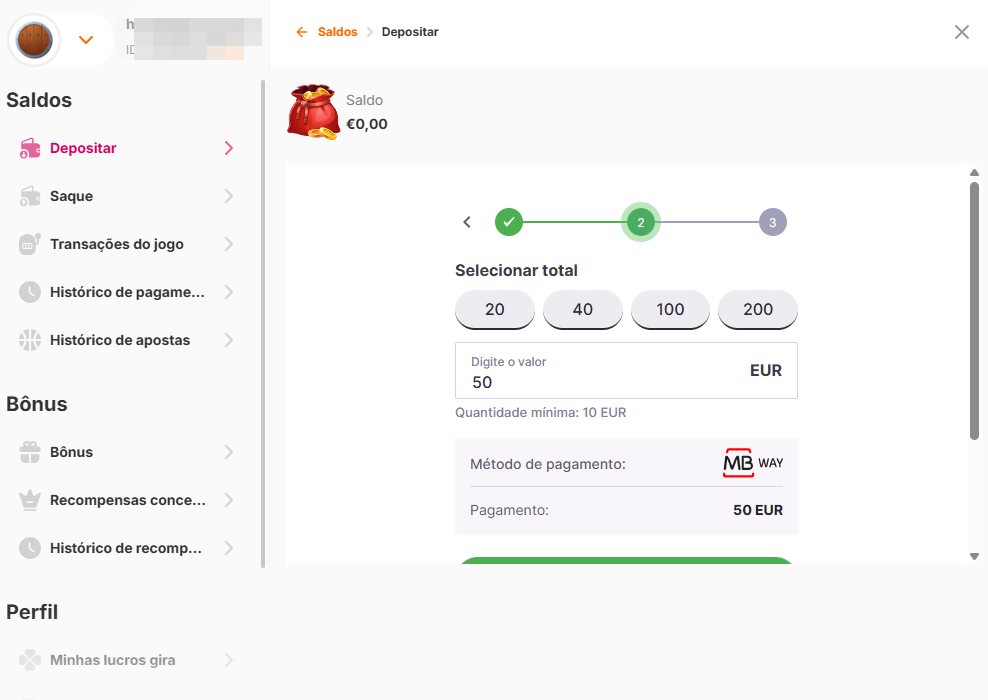 Comprovativo de dep\x{F3}sito por MB Way de um teste RealJogo