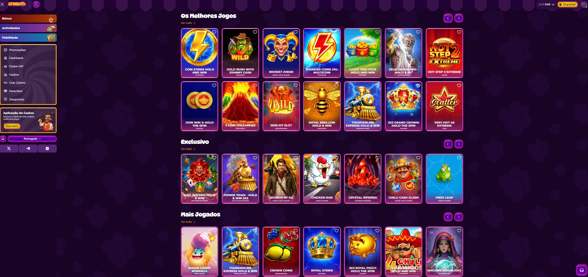 Spinania — As slots em destaque