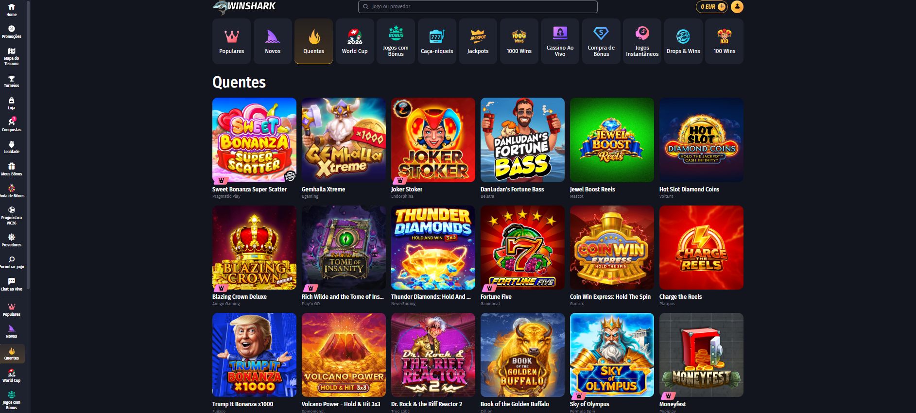 WinShark — As slots em destaque